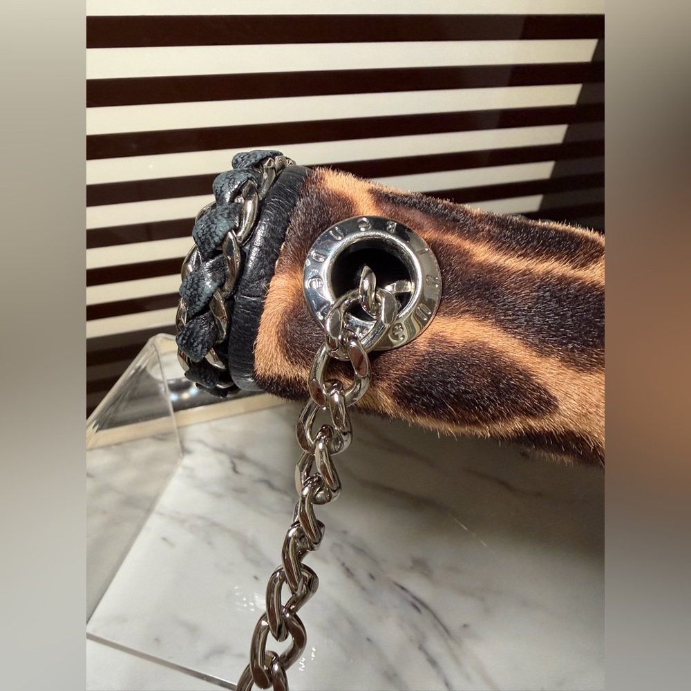 Henri Bendel Leopard Print Calf Hair Chain Shoulder Bag - Picture 7 of 14